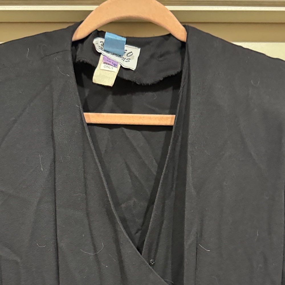 Vintage 80s/90s Virgo Fashions Black Midi Blazer Dress size 8 - Picture 3 of 11